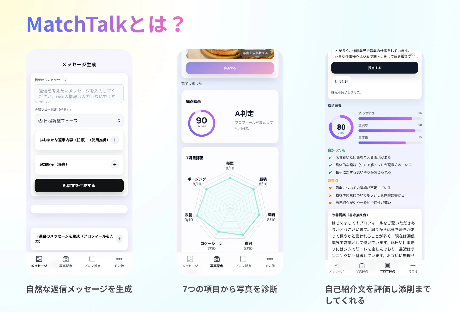 MatchTalkの機能詳細